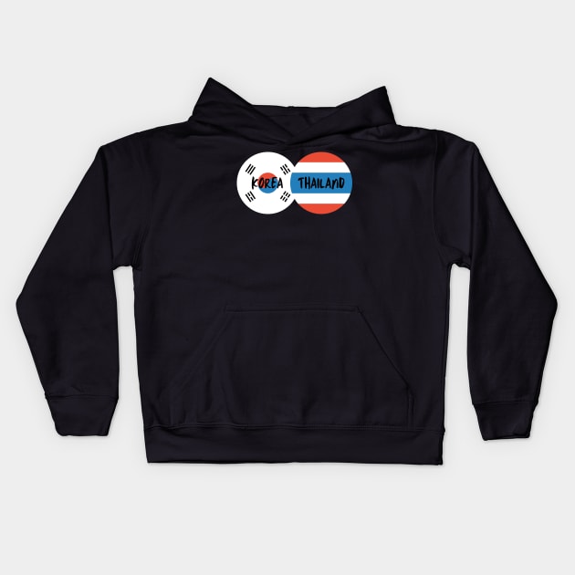 Korean Thai - Korea, Thailand Kids Hoodie by The Korean Rage